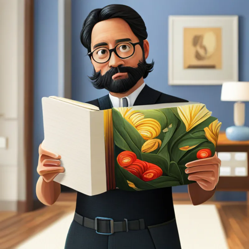 Juan pensativo con un libro en la mano