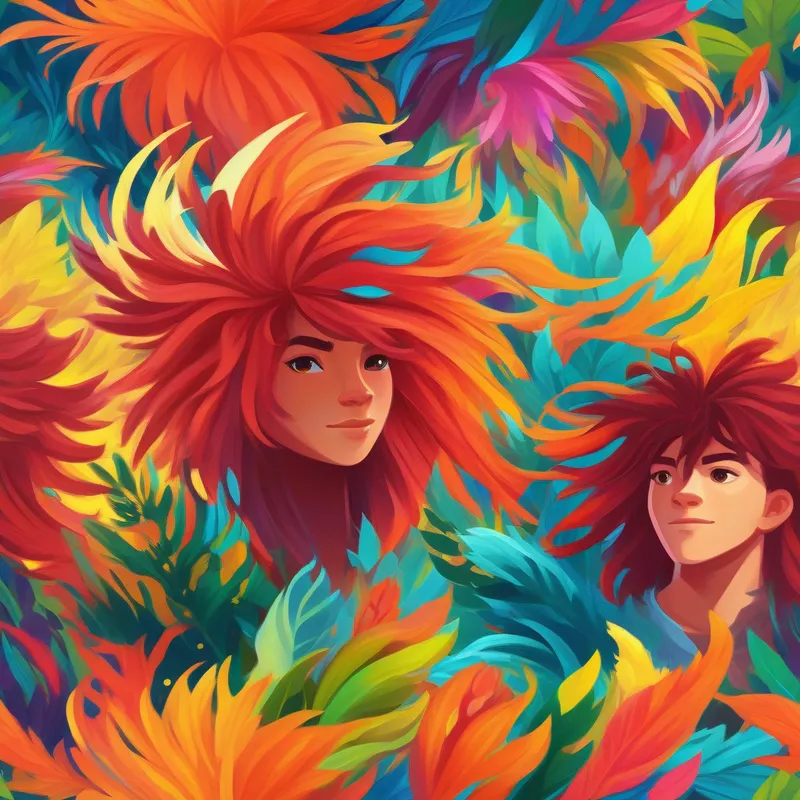 Pages radiate with vibrant colors as Energetic and curious with wild, untameable hair - always ready to learn gains confidence through practice.