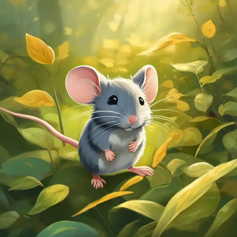 Mouse leaves to bring help, friendship theme