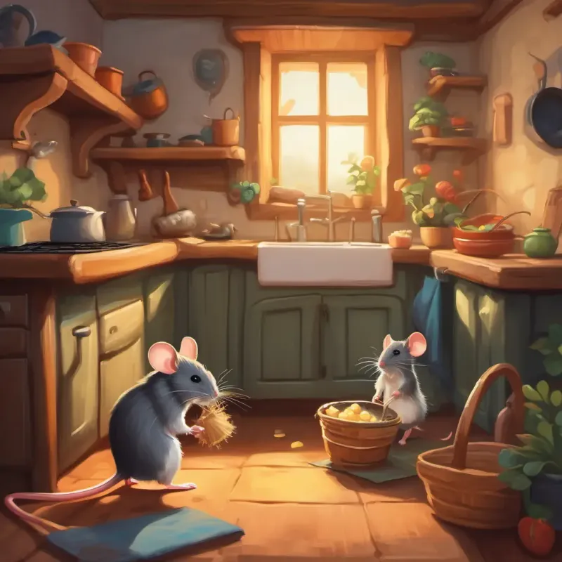 Mouse friends come, help with chores