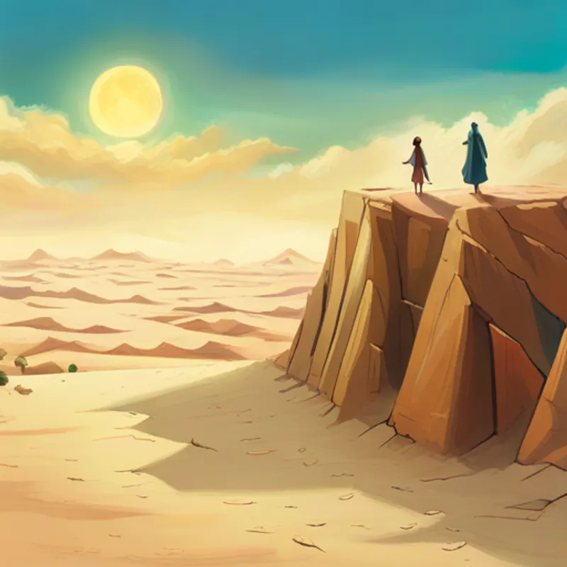 El ser del El viento, invisible pero lleno de historias y secretos. volando sobre el desierto hacia la montaña mágica en peligro