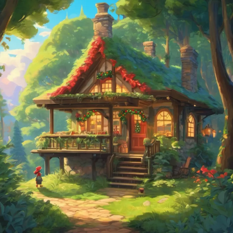 Introduction to the protagonist, Ploi Saai, in her forest home.