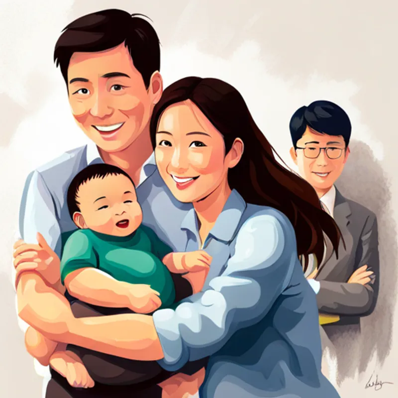 A joyful family welcoming their newborn baby sister