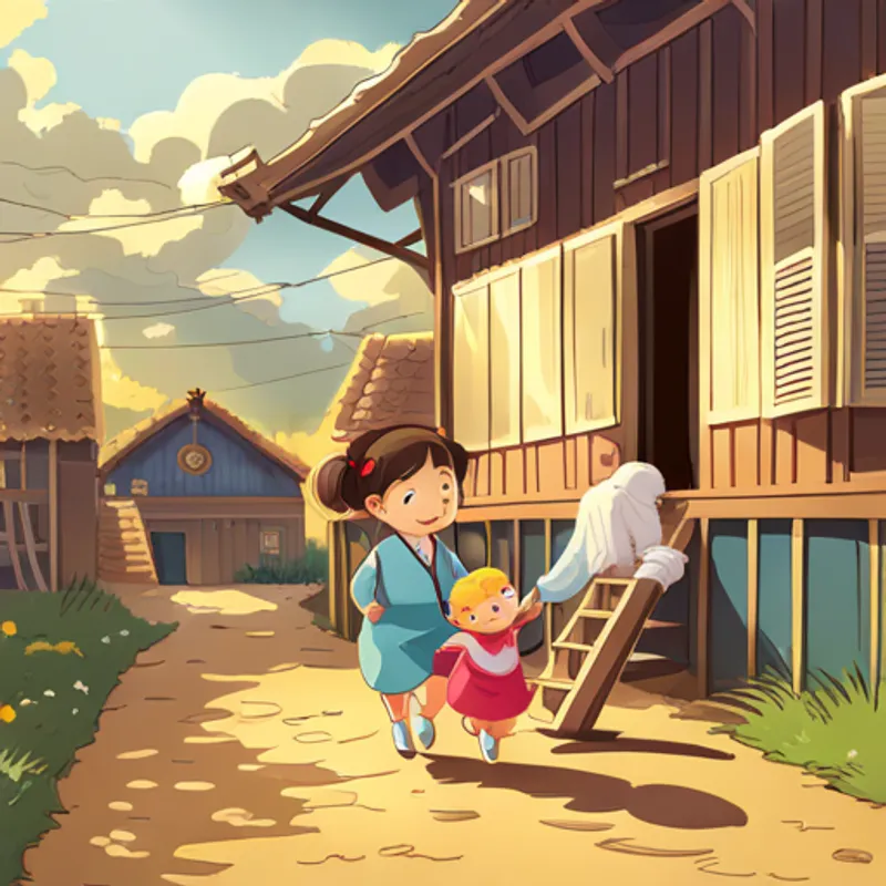 A cheerful baby arriving home to a warm and loving family