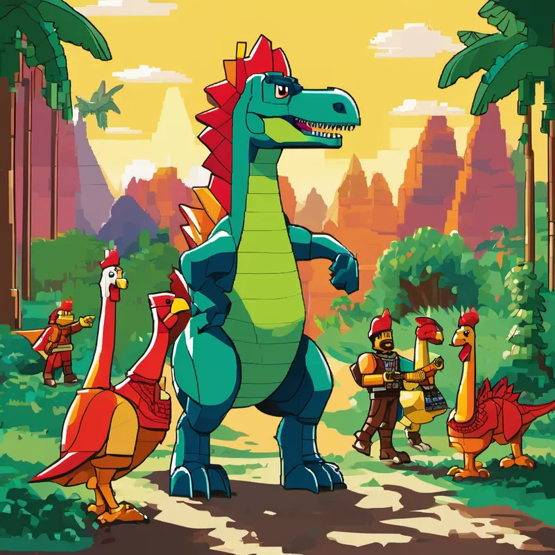 Rex chuckled, "It's confidence, my friend. Dinosaurs may be extinct now, but they were the kings and queens of the world because they believed in their own strength. And chickens, oh how they strut about, knowing they bring joy with their silly dances. As for Lego builders, it takes confidence to create something unique and share it with the world." "But, Mr. Dinosaur, what if others don't like what I have to say or don't appreciate my creations?" Charlie asked, his voice filled with uncertainty.