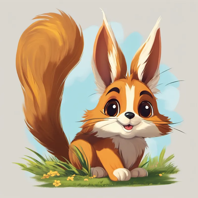 Bushy tail, quick paws with bushy tail and quick paws