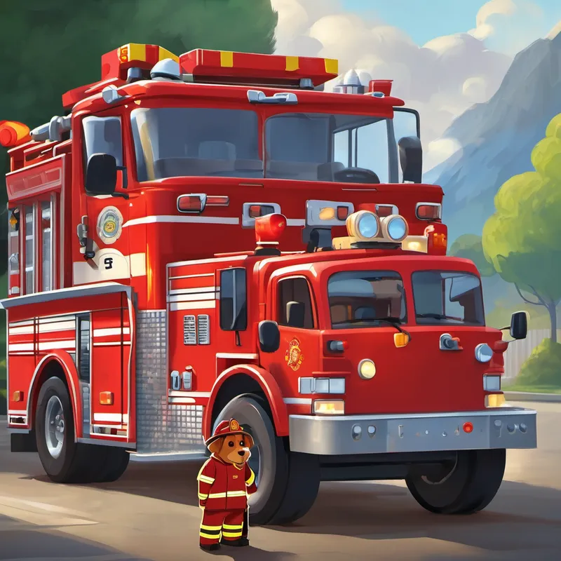From that day forward, Blaze spent every spare moment reading books about firefighting, practicing fire drills with Quincy and Samba, and even building his own miniature fire truck out of cardboard boxes. As Blaze grew older, he never forgot the magical day he visited the fire station. His passion for firefighting never wavered, and he worked hard to chase his dreams. And as fate would have it, Blaze became a remarkable firefighter, just like Captain Jake.