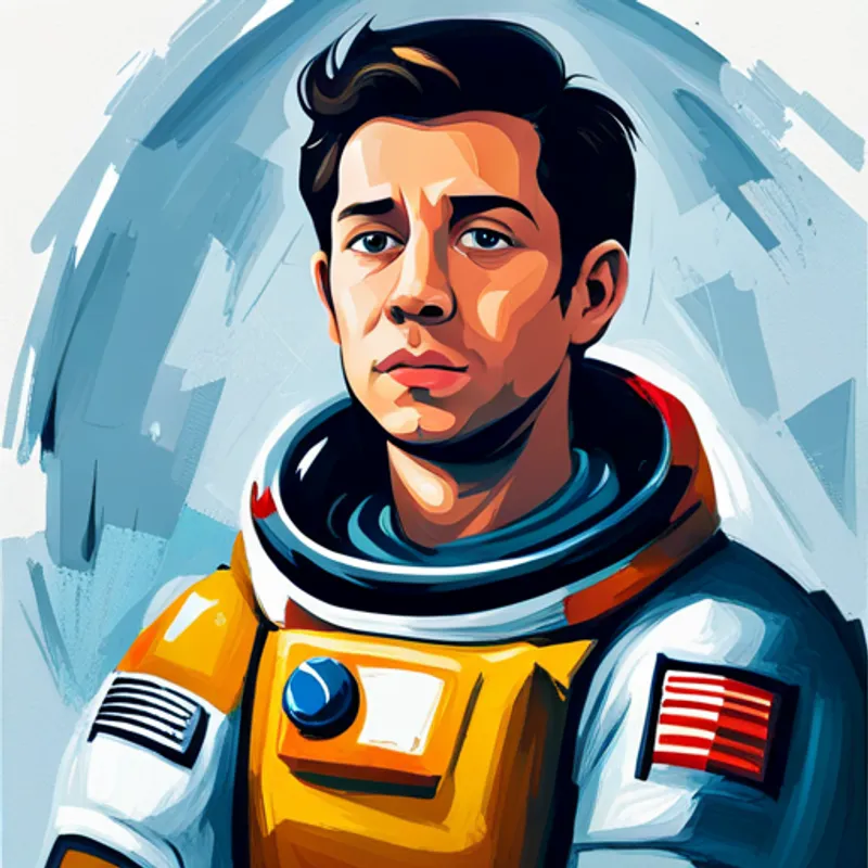 El niño con su traje de astronauta en el espacio