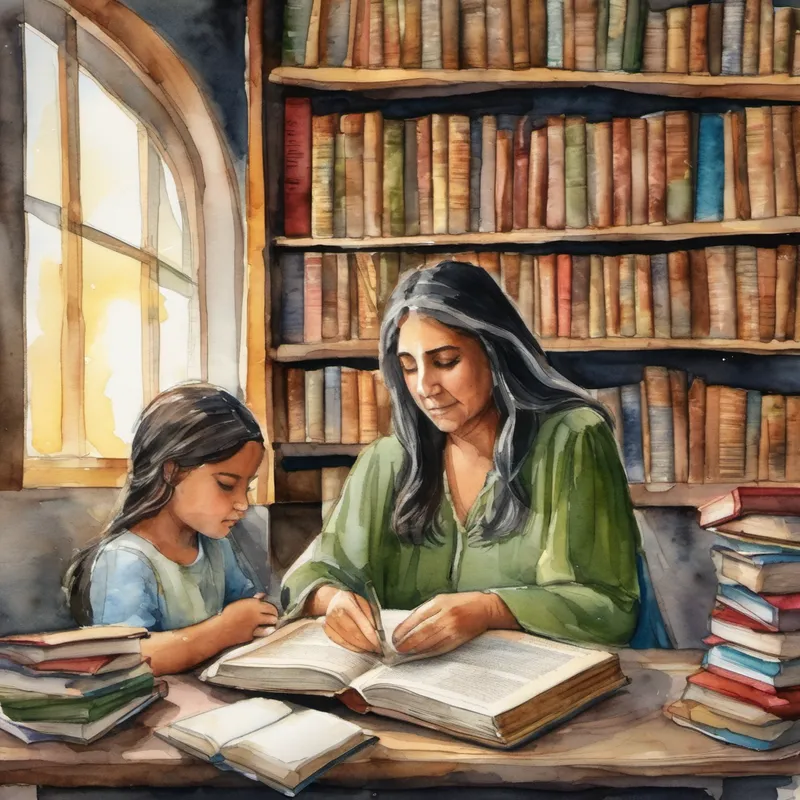 Triste y desanimada, María siguió caminando hasta llegar a una pequeña tienda de libros. Allí, un viejo hombre le regaló una Biblia y le dijo que podía encontrar consuelo y esperanza en sus páginas. María no estaba segura de qué hacer con la Biblia, pero decidió llevársela a casa. Por la noche, María abrió la Biblia y comenzó a leer. A medida que leía las historias de la Biblia, María se dio cuenta de que Dios siempre cuidaba de sus hijos, incluso en los momentos más difíciles. Una historia en particular le llamó la atención: la historia de José.