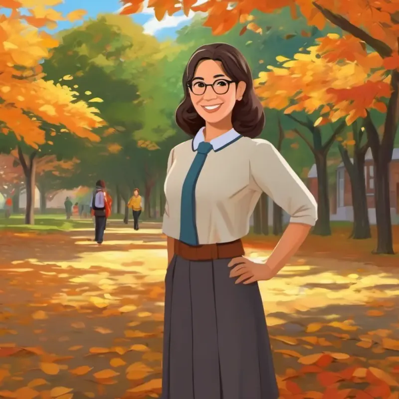 Mrs. Lopez, Ishu's teacher, greets the class warmly.