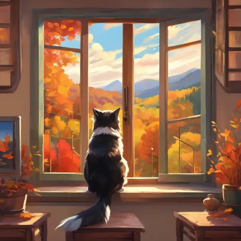 Ishu picks a seat by the window, looking at nature outside.