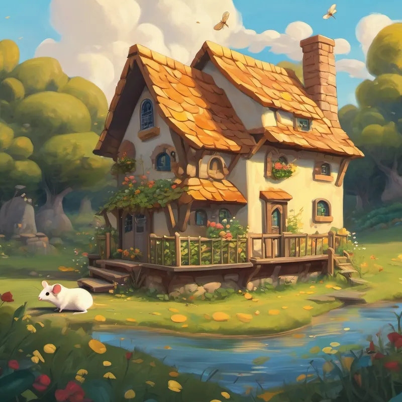 A small house with mice and cheese everywhere