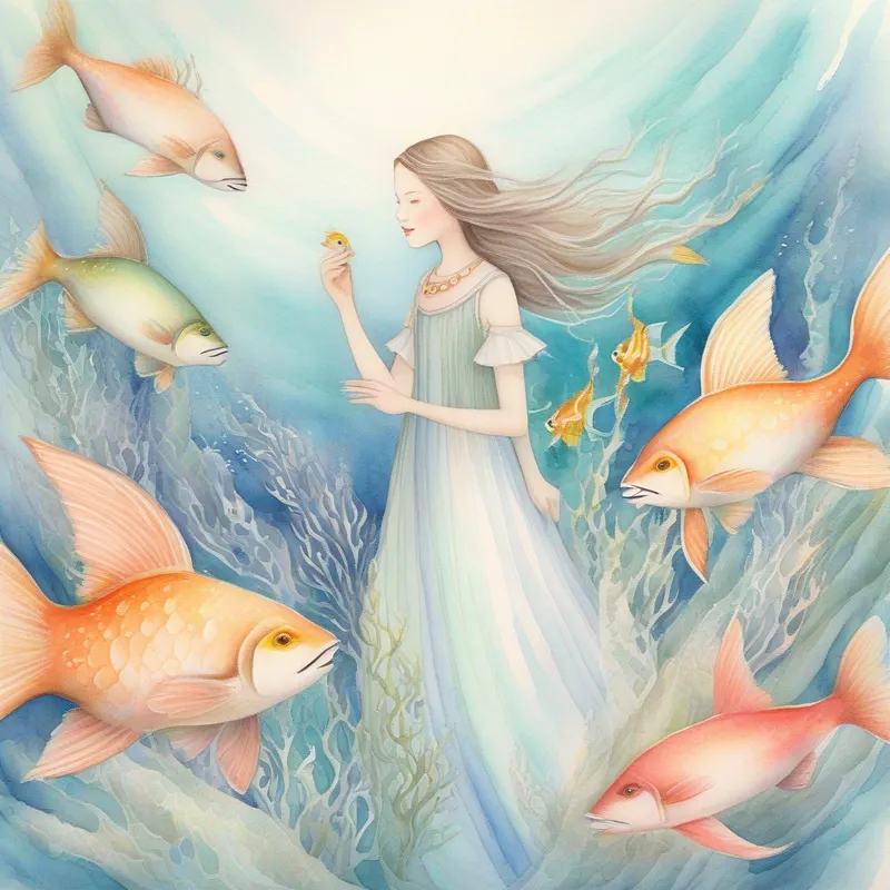 King's daughter, magical voice, adored by sea creatures