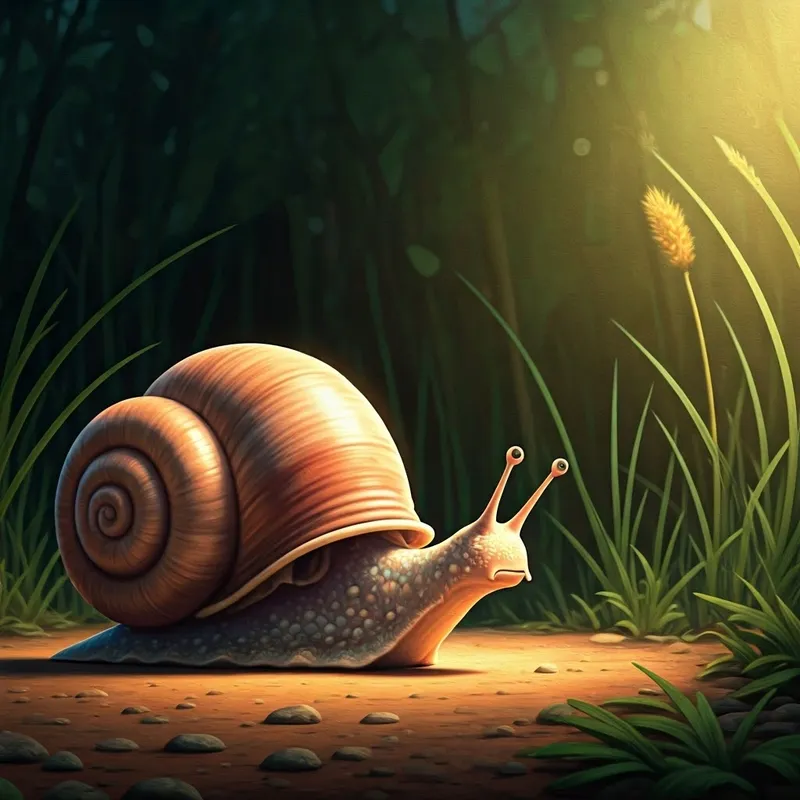 sad snail with drooping antennae