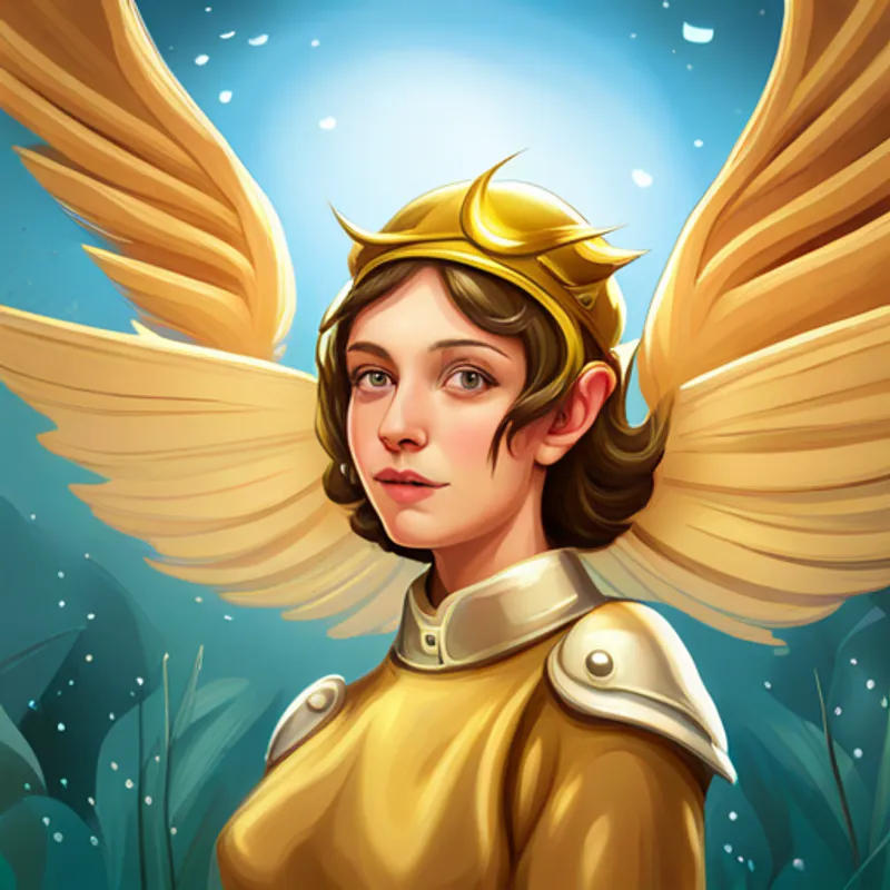 Mischievous pixie with golden hat and silver wings the pixie with a golden hat and silver wings