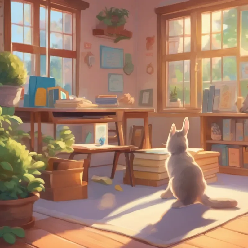A kitten named Mittens and a bunny called Sunny greeting Puppy at school.
