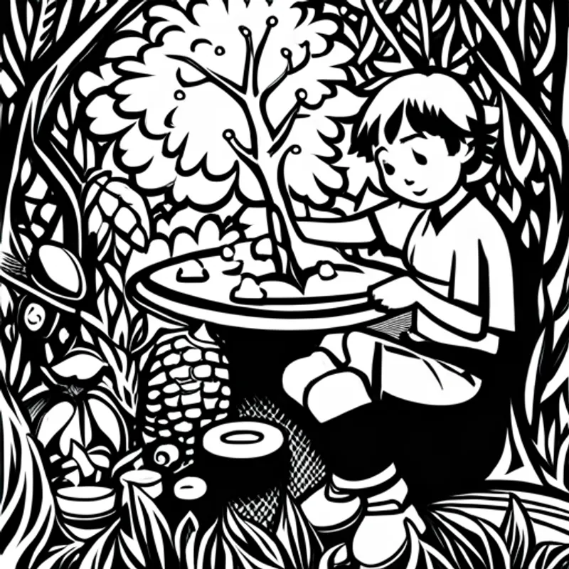 Timmy learning about a tree from Polly