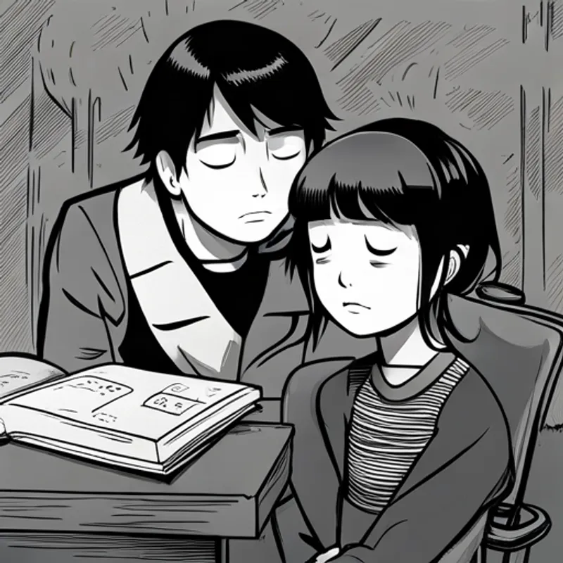 Timmy comforting his crying sister