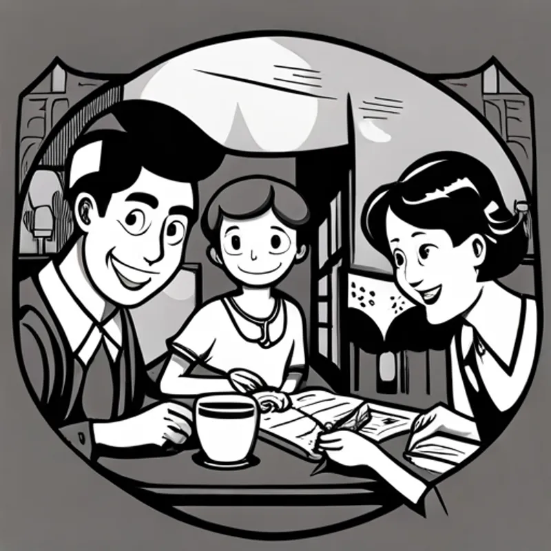 Timmy, his parents, and Polly being happy together