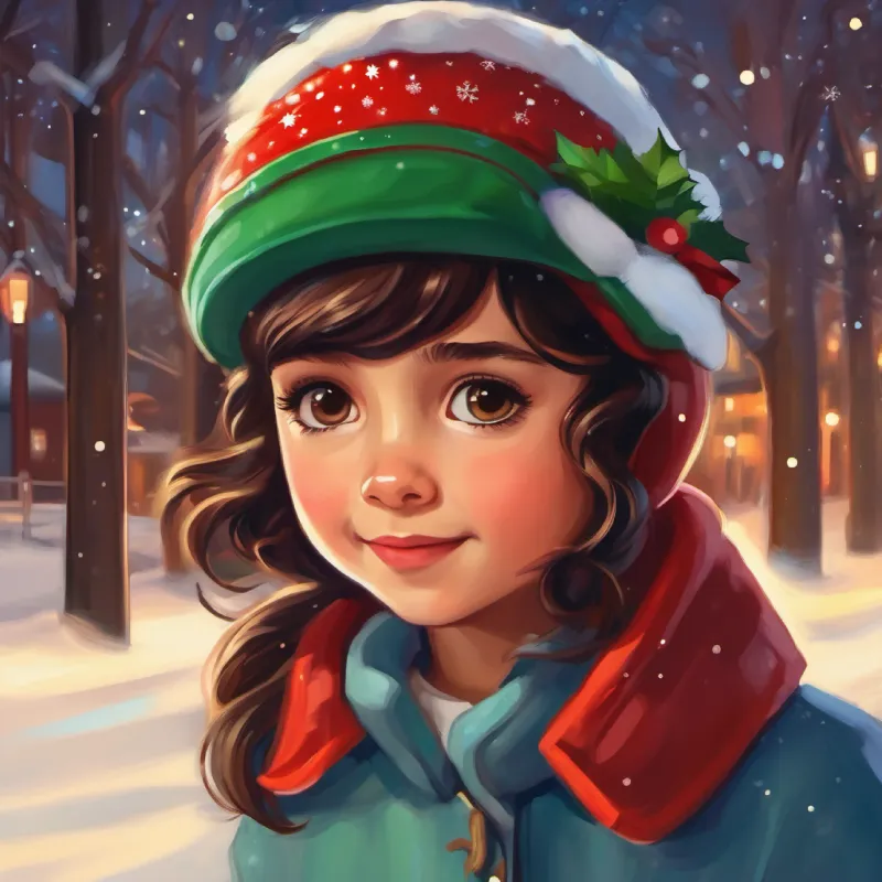 Niña, cabello castaño, ojos marrones, piel clara, lleva casco emocionada al patinar por primera vez