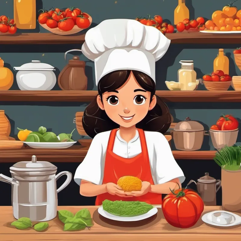 Mas as coisas não pararam por aí. Quando ela pediu uma lata de atum, recebeu uma lata de sardinhas. Quando pediu aveia em flocos, recebeu uma embalagem de farinha de milho. As confusões continuaram, e Amanda logo tinha uma pilha de alimentos errados em sua cozinha. Em vez de ficar chateada, Amanda achou tudo muito engraçado. Ela decidiu transformar aquela bagunça em uma brincadeira divertida. Começou a fazer caretas com o tomate, criou um chapéu com a lata de sardinhas e até usou a farinha de milho para desenhar rostos engraçados na parede da cozinha.