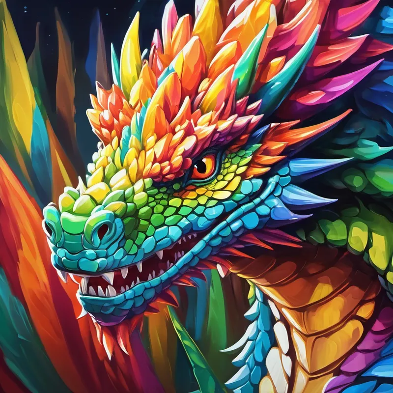 El Un dragón con siete cabezas de colores brillantes. con todas sus cabezas cansadas y sonriente