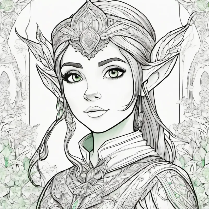 Elinor the elf, with green skin, bright blue eyes, and pointy ears takes pride in her role as the protector of dreams.