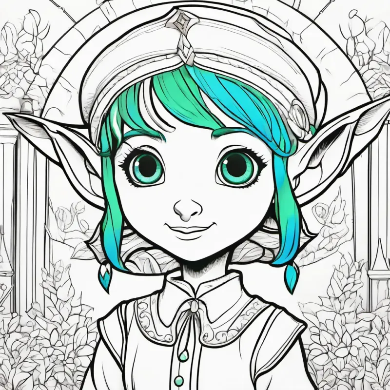 Elinor the elf, with green skin, bright blue eyes, and pointy ears resolves to return the lost dreams to their owners.