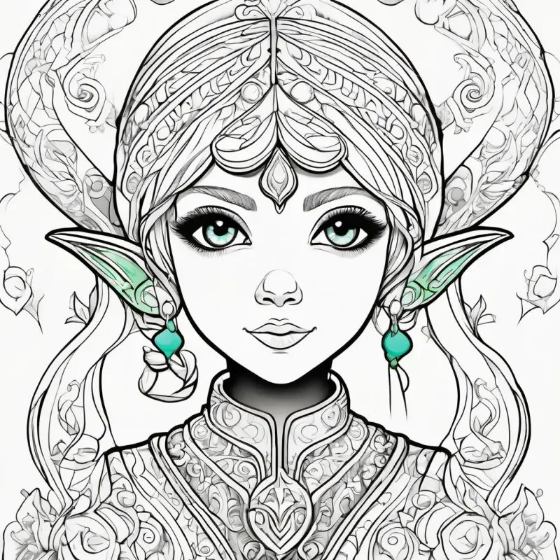 Elinor the elf, with green skin, bright blue eyes, and pointy ears returns all the dreams to the rightful dreamers.
