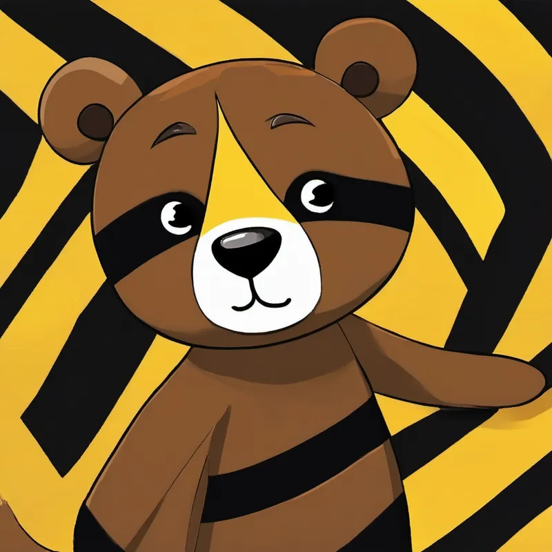 curious bear with brown fur and big black eyes realizes he couldn't have made it without small, buzzy bee with yellow and black stripes's help. curious bear with brown fur and big black eyes thanks small, buzzy bee with yellow and black stripes for her kindness and promises to always be there for her.