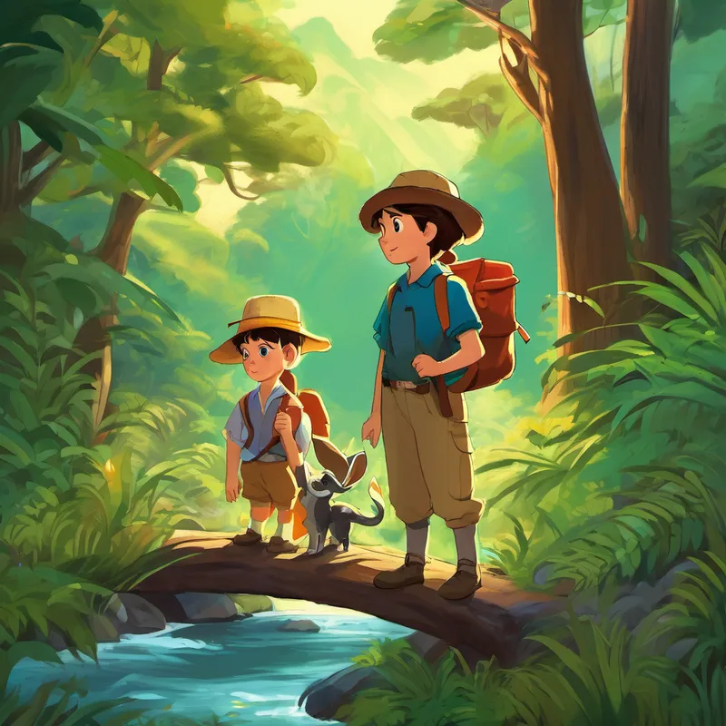 Aunt Emily turned to Lily and explained that they couldn't leave Oliver all alone in the forest. They needed to find his family as quickly as possible. Determined to help, Lily and Aunt Emily set off on a great adventure. They traveled through vast jungles, crossed treacherous rivers, and climbed tall mountains, all the while asking the many animals they encountered if they had seen Oliver's family. Each animal offered a helpful clue, pointing them in the right direction.