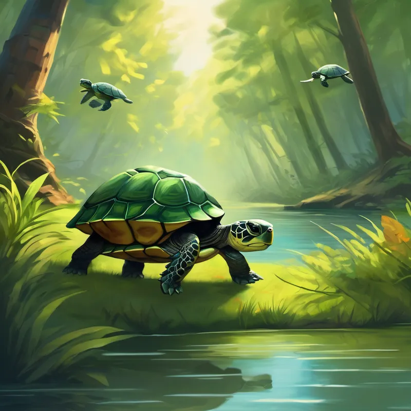 One day, the forest was filled with worried whispers. The baby turtles had wandered off from their mother and were lost. The animals knew there was only one hero who could bring the stranded turtles back to safety - 'Leader of the Pack'.