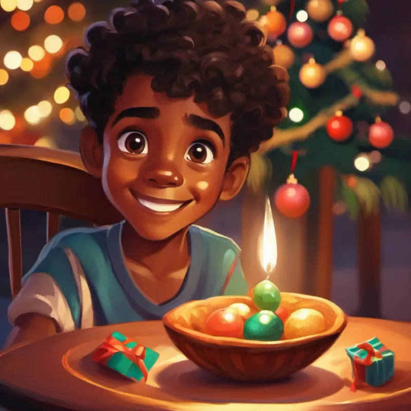 Personal sharing time, Curious boy with brown skin, dark eyes, and a friendly smile speaks, showcasing his interests.