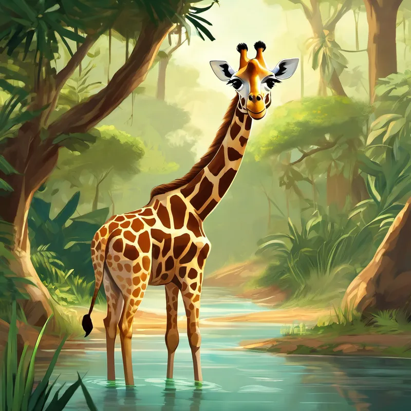 Once upon a time, in the land of Savannah, there lived a giraffe named Kipekee. She was unlike any other giraffe in the world. While all the other giraffes had spots of different shapes and sizes on their skin, Kipekee was completely spotless. She had smooth and shiny skin, as if she had just taken a bath in the river. Her friends often admired her beautiful skin and wondered how she managed to keep it perfect. Kipekee loved to explore the Savannah, play games with her friends, and eat the juiciest leaves from the tallest trees.