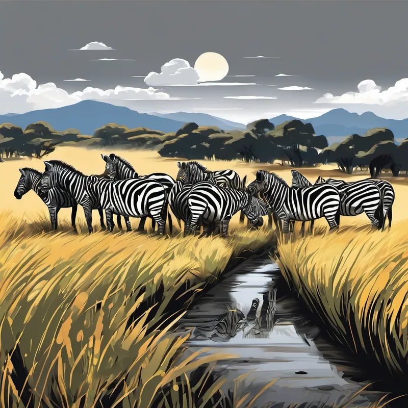 One day, as Kipekee strolled through the grassland, she came across a group of zebras. They were busy having fun and rolling in the mud, which made their black and white stripes look even more vibrant. Kipekee watched them with curiosity and thought, 'Maybe if I roll in the mud, I will have some spots too!' Without wasting another second, she joined her zebra friends and rolled in the mud happily. But when she stood up, she was disappointed to find that she was still spotless. The mud had washed off her smooth skin, leaving her as spotless as before.