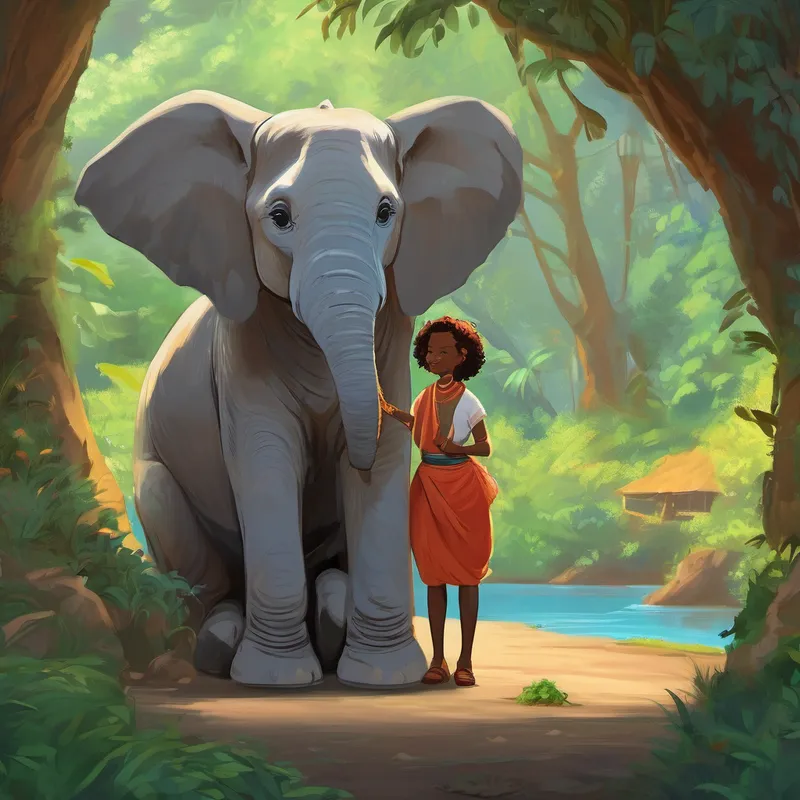 Undeterred by her failed attempt, Kipekee decided to seek the advice of her wise friend, Mzee the Elephant. Mzee had seen many things in his long life and was known to have solutions to all kinds of problems. Kipekee found Mzee resting near the river, and with a hopeful voice, she asked him, 'Mzee, how can I get spots like other giraffes?' Mzee smiled and gently replied, 'Ah, my dear Kipekee, you are special just the way you are. Your spotless skin is what makes you unique. Embrace your uniqueness and let it shine.' Kipekee pondered over Mzee's words and realized that he was right. She didn't need spots to be special.
