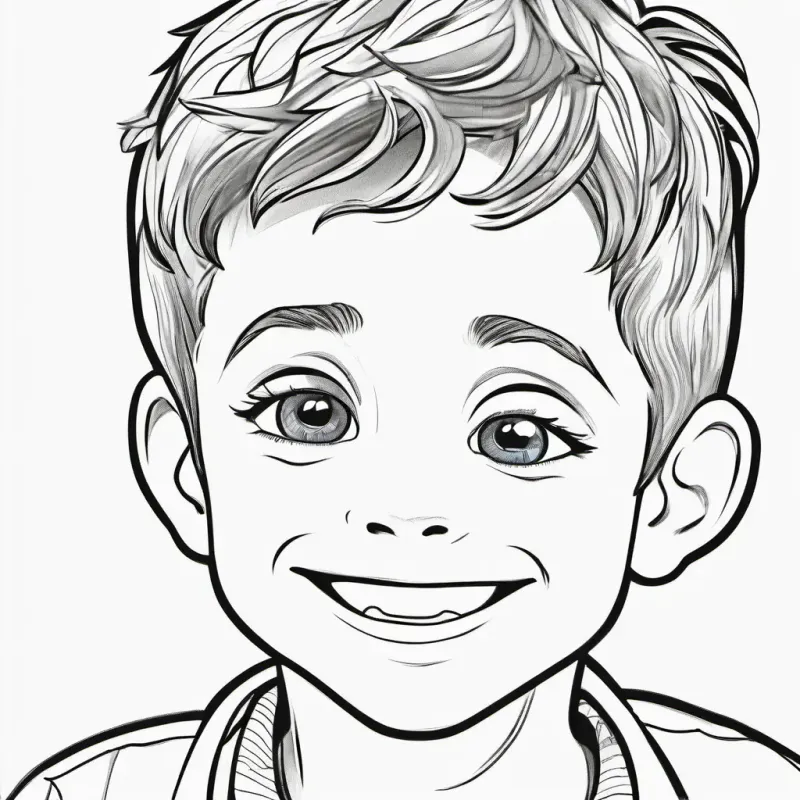 A picture of A boy with brown hair and blue eyes with a big smile