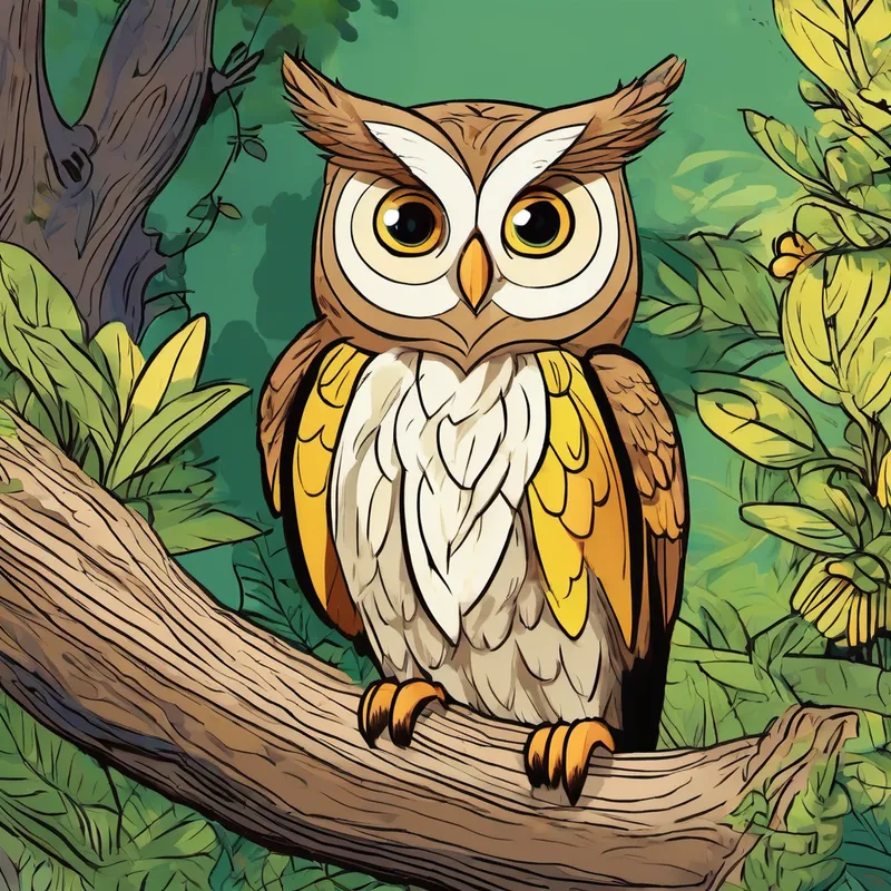 They started searching, looking around trees, under rocks, and in bushes. After a while, they came across a wise old owl named Oliver. "Hoot hoot! What seems to be the problem?" Oliver asked. "Milo has lost his bananas, and we can't find them anywhere," Lily explained.