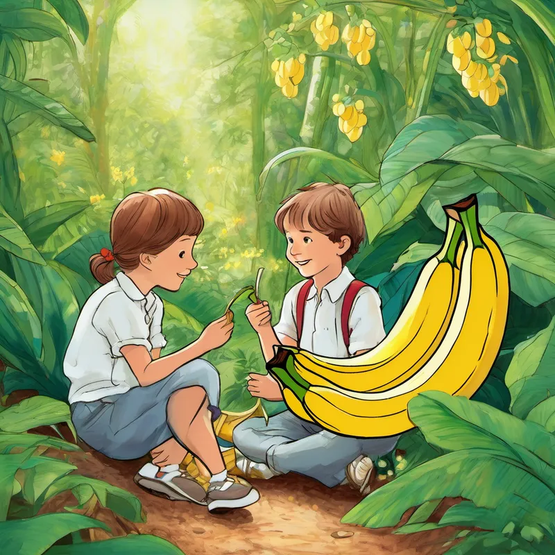 As they sat in the secret garden, enjoying their bananas, Lily reflected on their adventure. "Milo, we learned that even when things don't go as planned, we should keep trying and learn from each attempt. Counting helped us find the bananas in the end." Milo nodded, munching on a banana, and said, "You're right, Lily. And I also learned that solving problems is much more fun when we have friends like you."