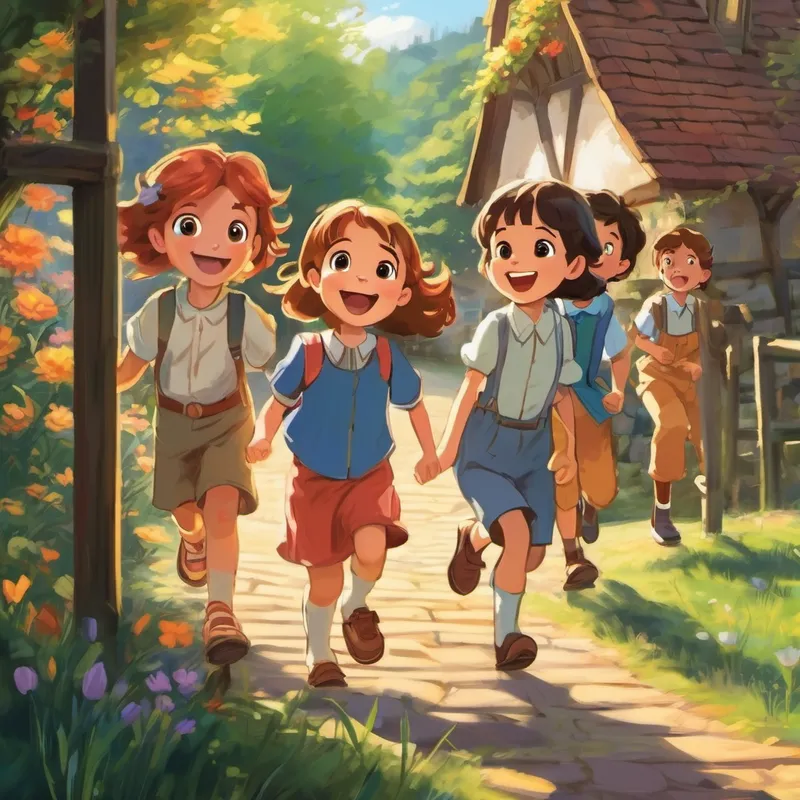 Thomas and the other children looked at each other once again, realizing that Lily was right. They could still have a great time together, despite their age difference. With a cheer in their hearts, they welcomed Lily into their group, and the village square became a place filled with joy and laughter. As they played games and ran around, Lily taught her new friends about other important life values, like empathy, gratitude, and honesty. She explained that empathy means to understand and share someone's feelings. Gratitude means being thankful for the little things in life, like the warmth of the sun or the smile of a friend. And honesty means being truthful and trustworthy.