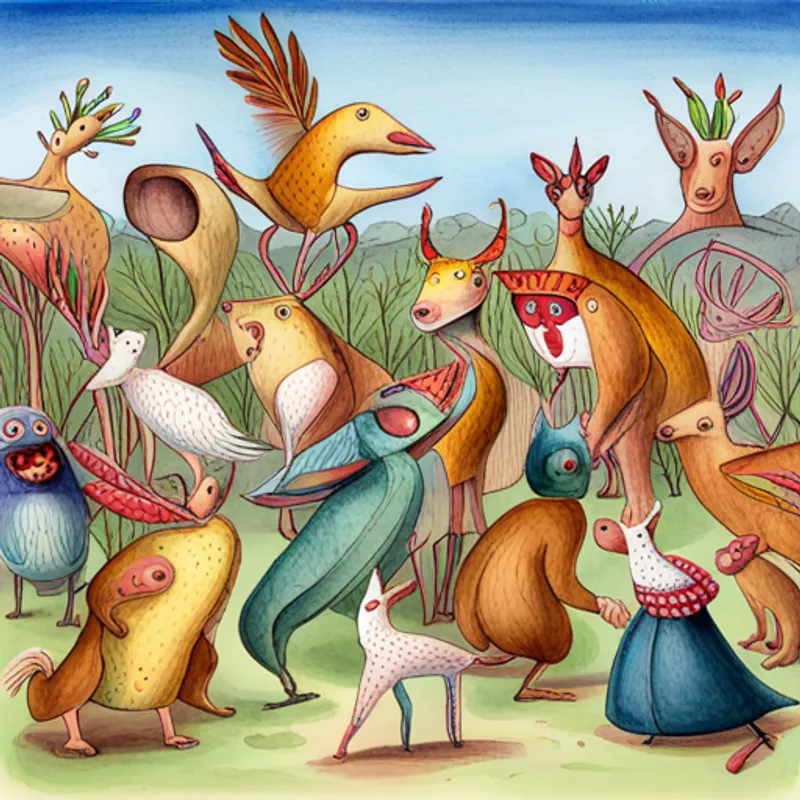 The animals celebrated with a big feast and dance