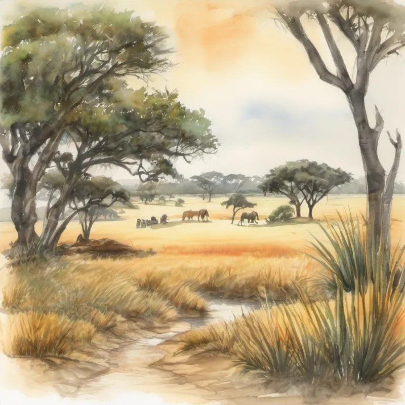 Introduction to characters and setting in the savannah.