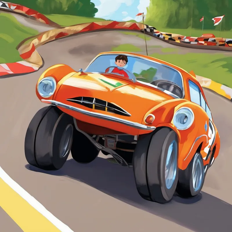 Once upon a time, in a small town, there lived two best friends named Jude and Porter. They were both 8 years old and had brown hair. Jude loved race car tracks more than anything in the world. He had a collection of different race cars to play with and enjoyed building tracks using his imagination and creativity. One sunny day, Jude's mom told him that his birthday was coming up and asked him what he wanted to do for his special day. Without any hesitation, Jude said he wanted to have a race car track party!
Jude's mom was happy to hear that because she knew how much her son loved race car tracks. She agreed to throw him the best race car track birthday party ever. Jude was overjoyed with excitement!