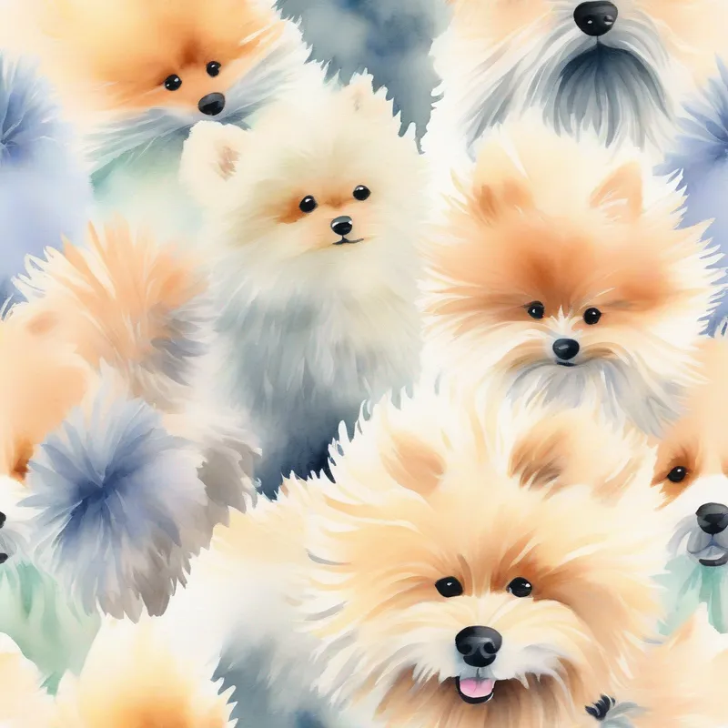 Fluffy, wagging his tail, a fluffy dog, wagging his tail