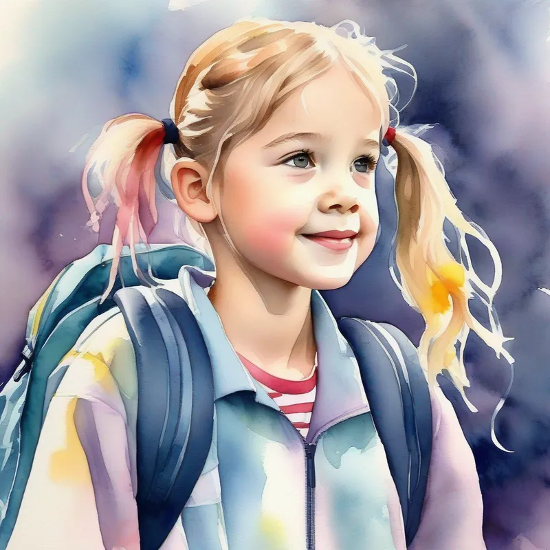 With pigtails and With a messy hairdo holding backpacks