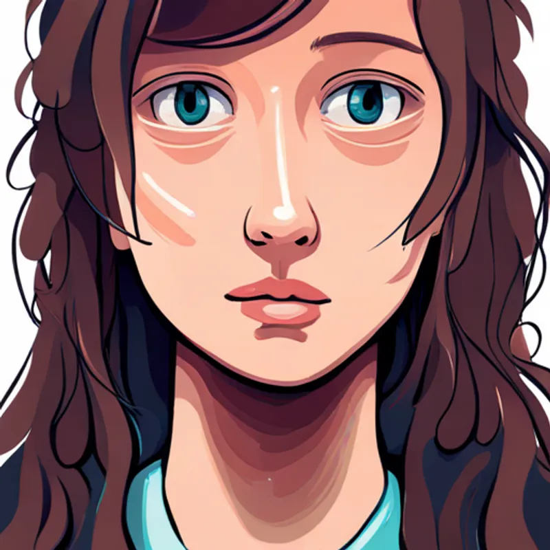 Sweet girl with curly brown hair and bright blue eyes imagining her worries leaving her body