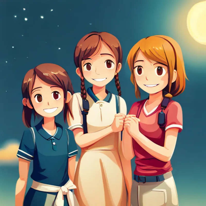 girls holding hands and smiling together