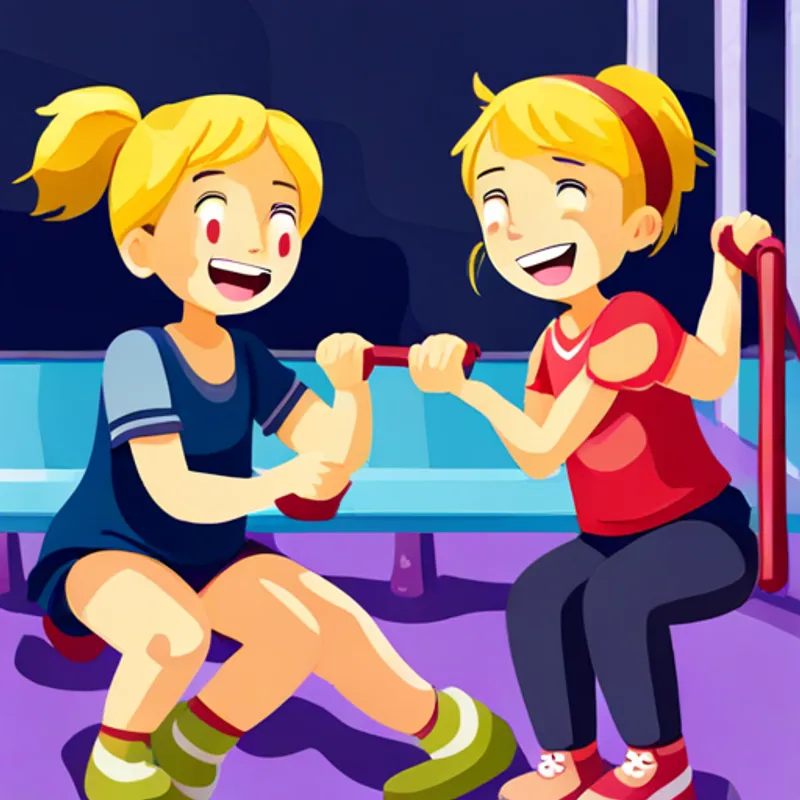 girls laughing and playing in the playground