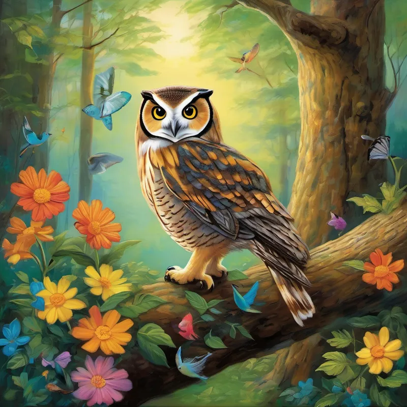As he ventured further into the forest, Humphrey discovered a path strewn with colorful flowers and chirping birds. His ears perked up as he followed the delightful melody, leading him to a whimsical clearing. There, he found a wise old owl named Ollie perched atop a tall tree branch. With curiosity twinkling in his eyes, Humphrey asked Ollie about the magical tree. The owl shared tales of its majestic powers and the legends of wishes coming true. Excited and determined, Humphrey thanked Ollie for the advice and continued his journey.