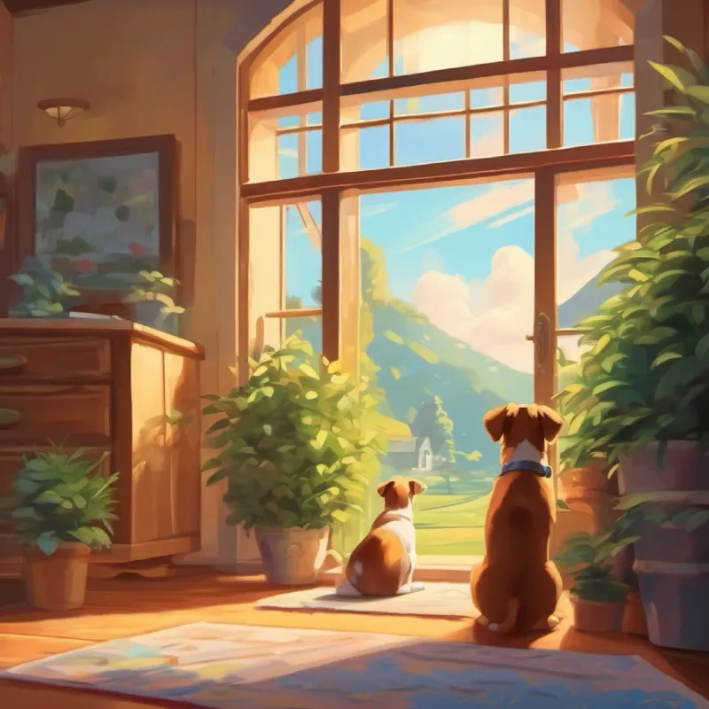 Discovering the puppy's home, feelings of relief and happiness.